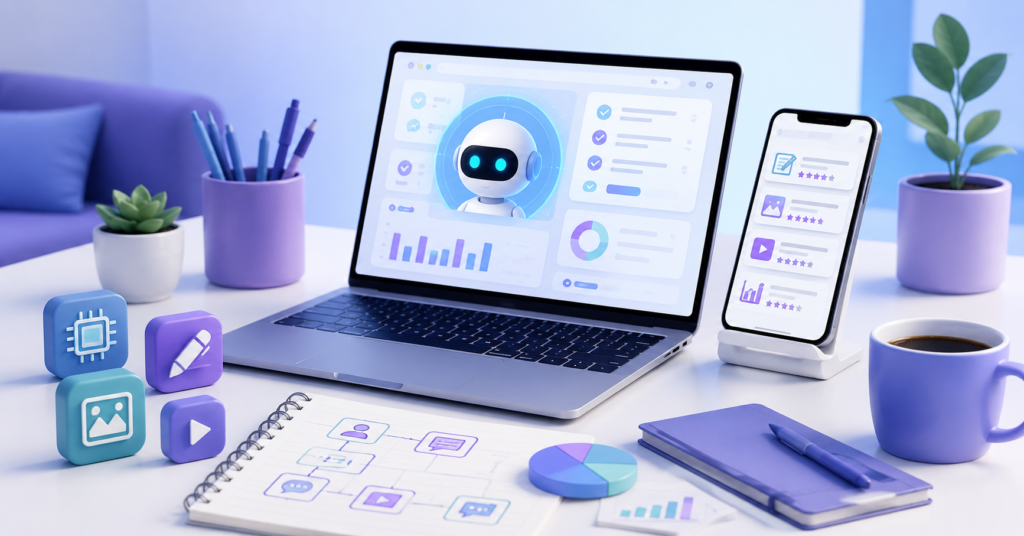AI side hustle workspace