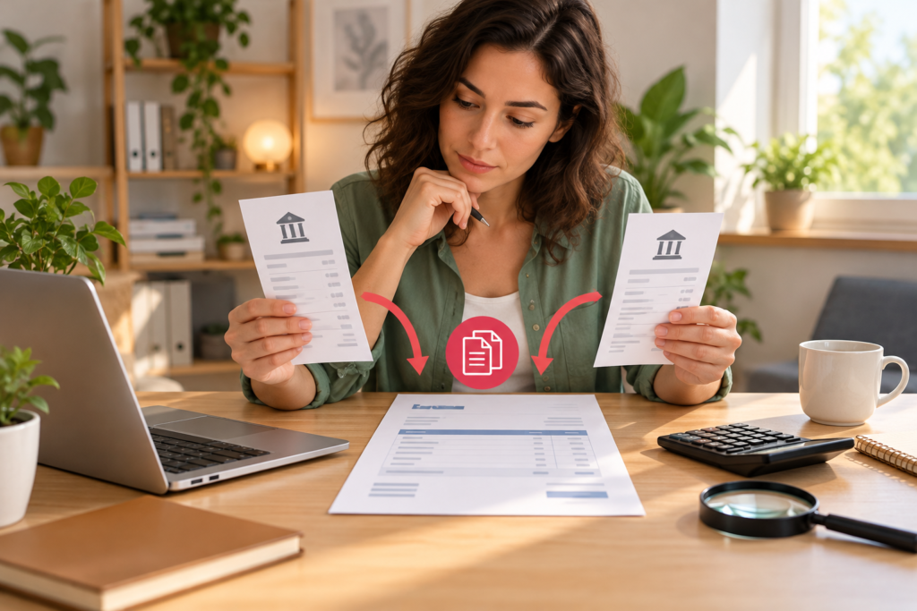 AI illustration of duplicate invoice payment reconciliation